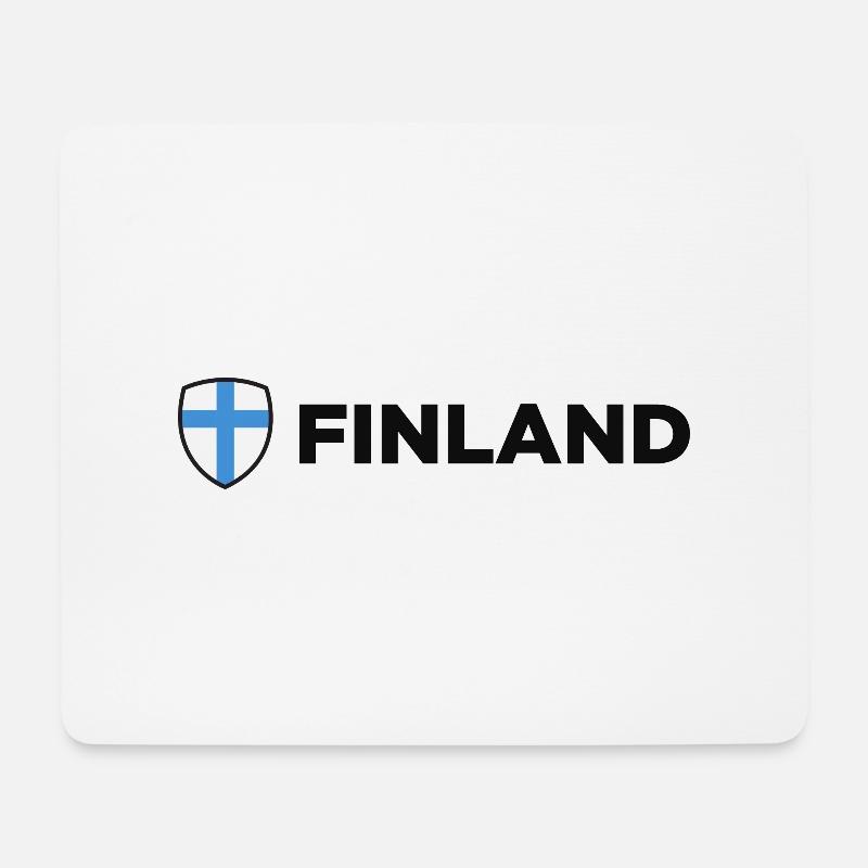 Nationalflagge von Finnland - Mousepad (Querformat) - Weiß