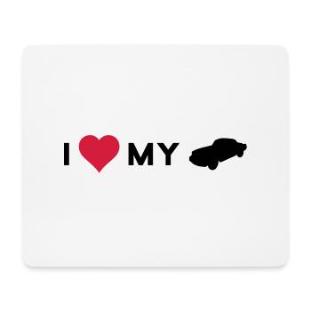 i love my car - Mousepad (Querformat) - Weiß - Vorne