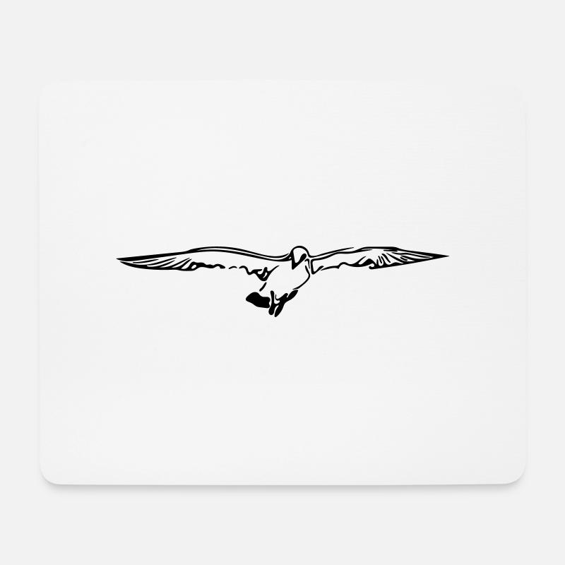 mouette - Tapis de souris (format paysage) - blanc