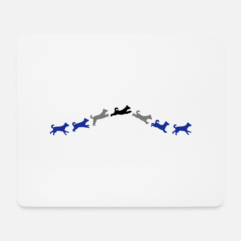 dog jumps - Mouse Pad (horizontal) - white