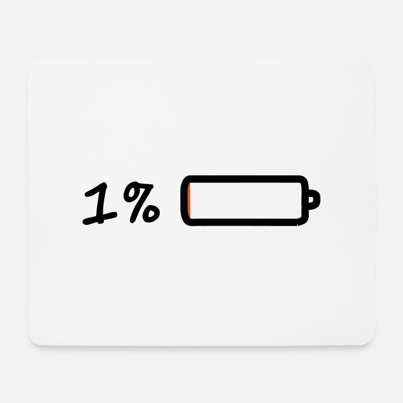 1% battery - Mouse Pad (horizontal) - white