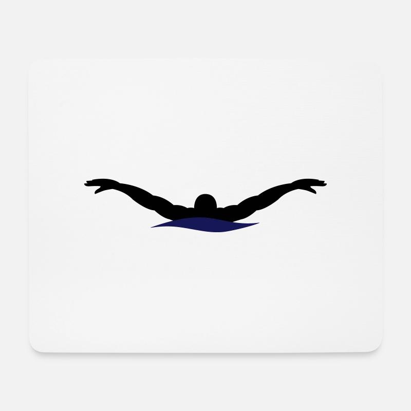natation - Tapis de souris (format paysage) - blanc