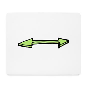 Grüner Doppelpfeil links und rechts - Mousepad (Querformat) - Weiß - Vorne