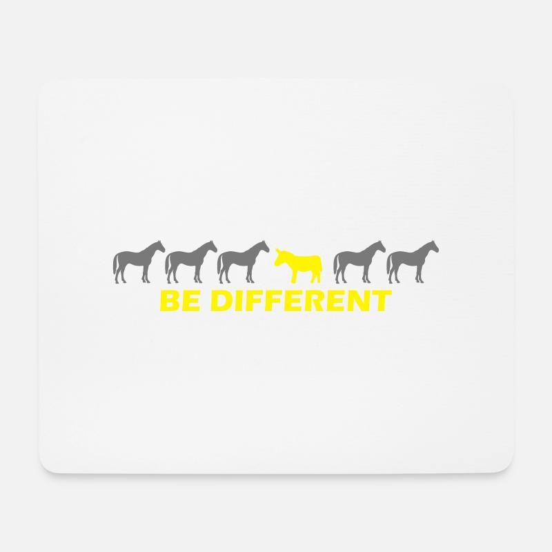 être différent - âne vs cheval - Tapis de souris (format paysage) - blanc