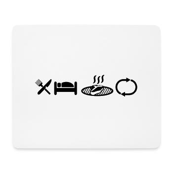 Eat Sleep Grill Repeat - Mousepad (Querformat) - Weiß - Vorne