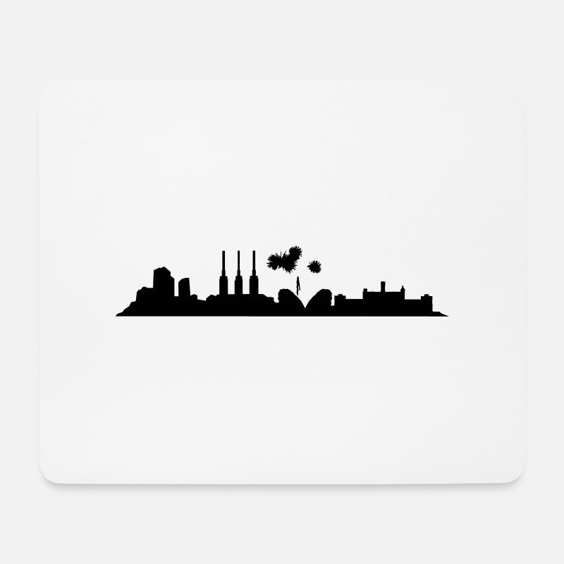 Hannover // Skyline // Silhouette // Skylineshirt - Mousepad (Querformat) - Weiß