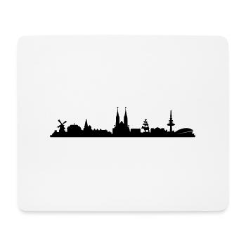Skyline Bremen - Mousepad (Querformat) - Weiß - Vorne