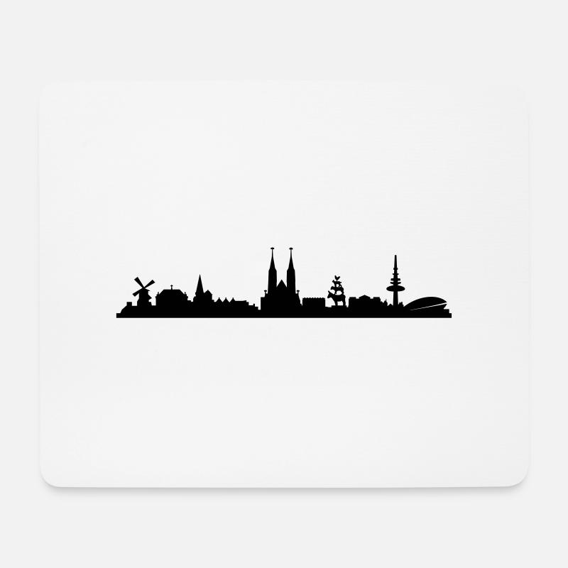 Skyline Bremen - Mousepad (Querformat) - Weiß