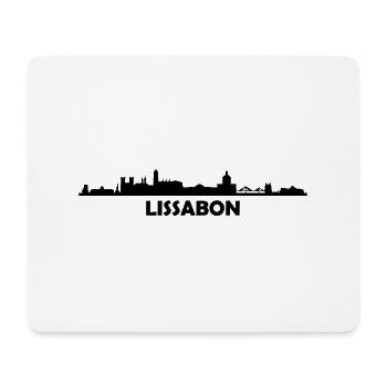 Skyline Lissabon Text - Mousepad (Querformat) - Weiß - Vorne