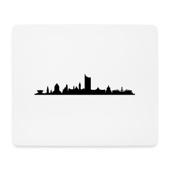 Skyline Leipzig - Mousepad (Querformat) - Weiß - Vorne