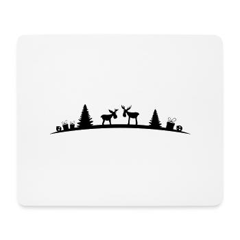 Elche im Wald - Mousepad (Querformat) - Weiß - Vorne