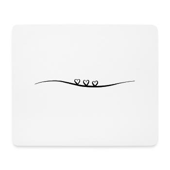 Three hearts in a row: Curved - Mouse Pad (horizontal) - white - Front
