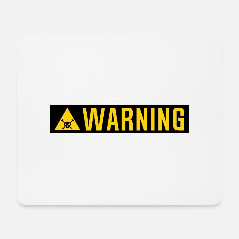 Warning-Panel Tod Kopf Dreiecksplatte - Mousepad (Querformat) - Weiß