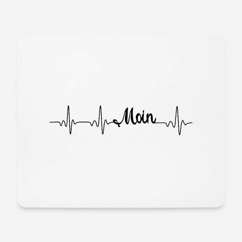 Heartbeat Moin - Mousepad (Querformat) - Weiß