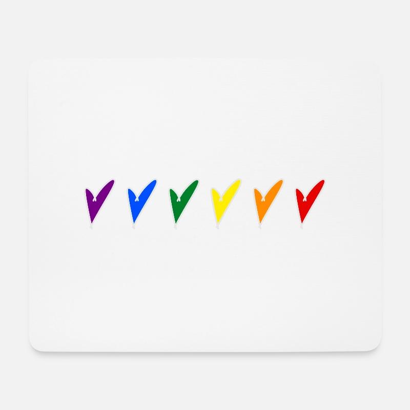 pride Herzen - Mousepad (Querformat) - Weiß