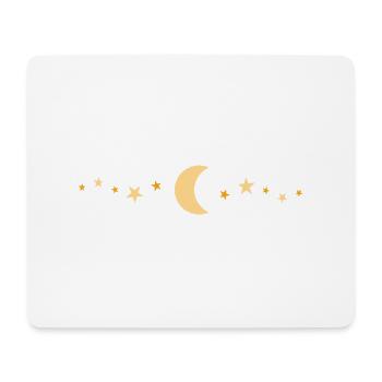 Moon and star patterned design - Mouse Pad (horizontal) - white - Front