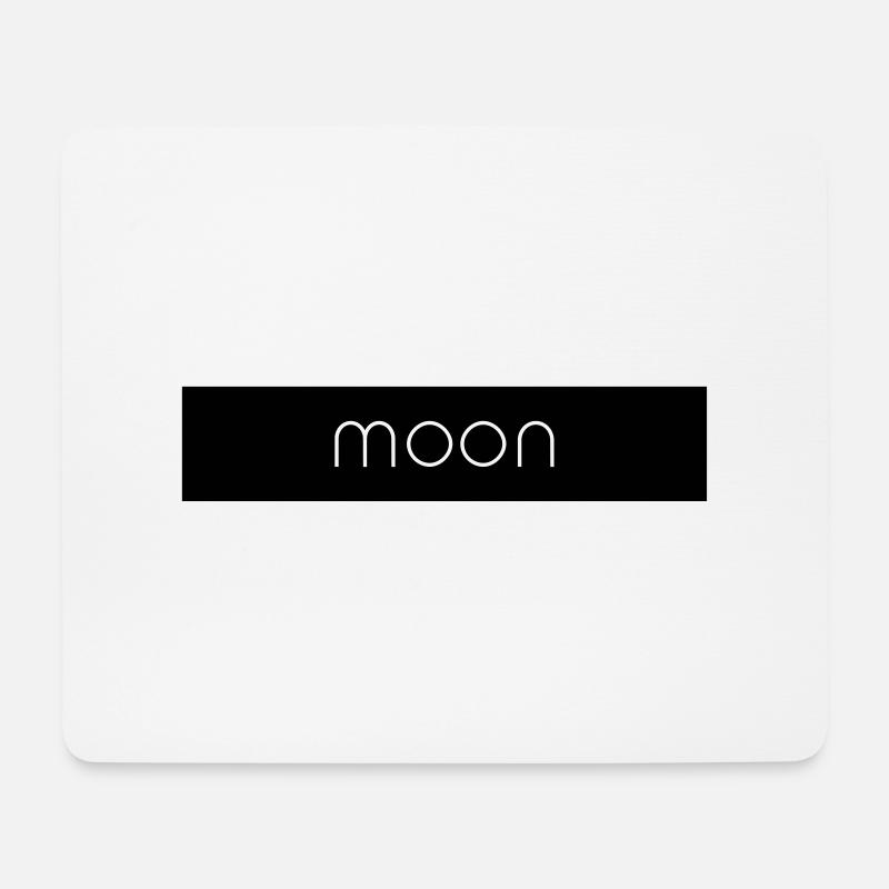 moon schwarz - Mousepad (Querformat) - Weiß