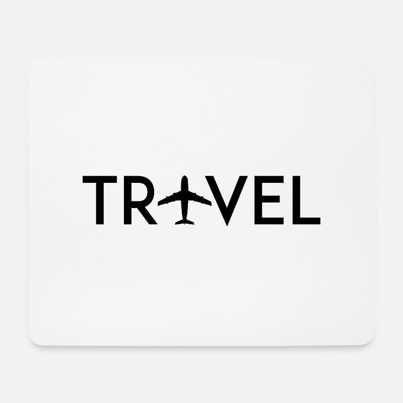 Travel - Mousepad (Querformat) - Weiß