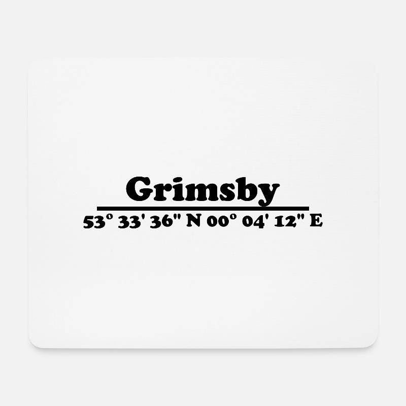 Grimsby Koordinaten - Mousepad (Querformat) - Weiß