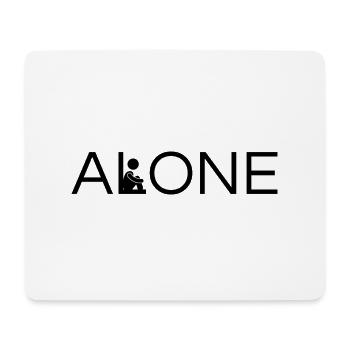 allein - Mousepad (Querformat) - Weiß - Vorne