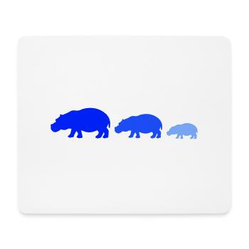 Famille des hippopotames - Tapis de souris (format paysage) - blanc - Devant