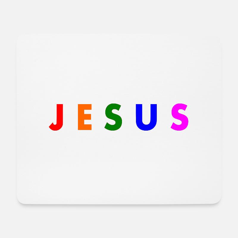 Jesus - Mousepad (Querformat) - Weiß