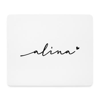 Alina Cursive Name - Mouse Pad (horizontal) - white - Front