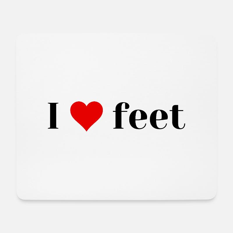 I love feet - Mousepad (Querformat) - Weiß