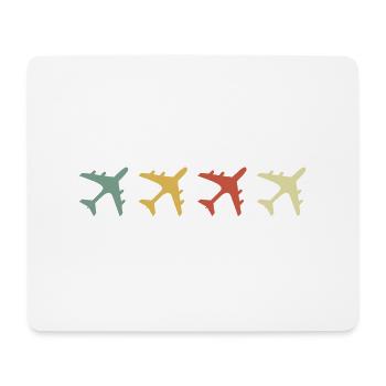 Vintage-Retro-Flugzeug - Mousepad (Querformat) - Weiß - Vorne