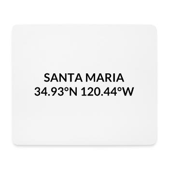 Santa Maria, Californie, États-Unis, Coordonnées - Tapis de souris (format paysage) - blanc - Devant