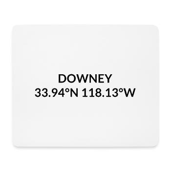 Downey California USA Coordinates - Mouse Pad (horizontal) - white - Front