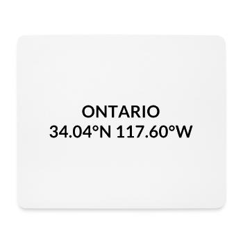 Ontario, California, USA Coordinates - Mouse Pad (horizontal) - white - Front