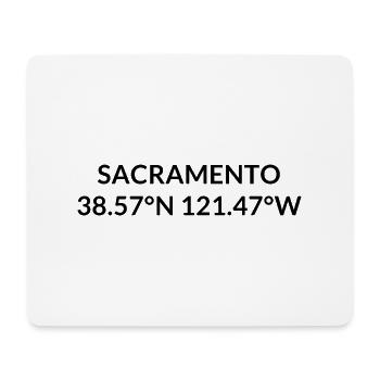 Sacramento California USA Coordinates - Mouse Pad (horizontal) - white - Front