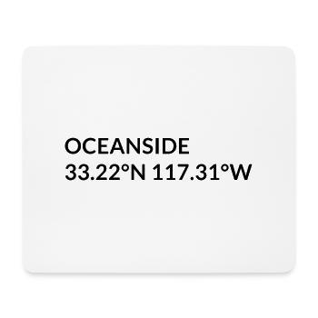 Coordonnées Oceanside, Californie, États-Unis - Tapis de souris (format paysage) - blanc - Devant