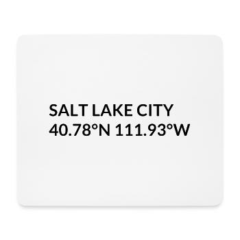 Salt Lake City, Utah, USA Coordinates - Mouse Pad (horizontal) - white - Front