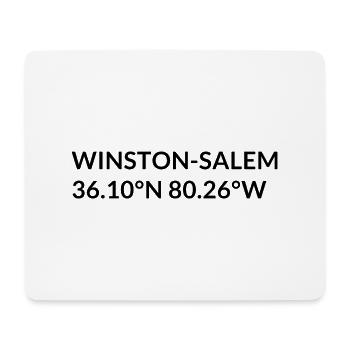 Coordonnées Winston-Salem, Caroline du Nord, États-Unis - Tapis de souris (format paysage) - blanc - Devant