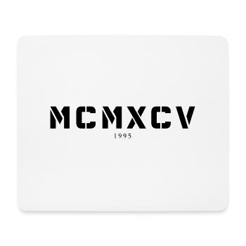Roman numeral year of birth Made in 1995 - Mouse Pad (horizontal) - white - Front