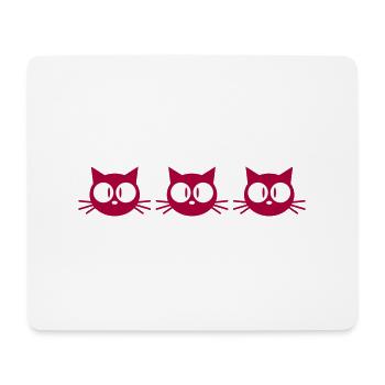 Cat Team 3 Chats Trois amis Équipage Groupe de famille - Tapis de souris (format paysage) - blanc - Devant