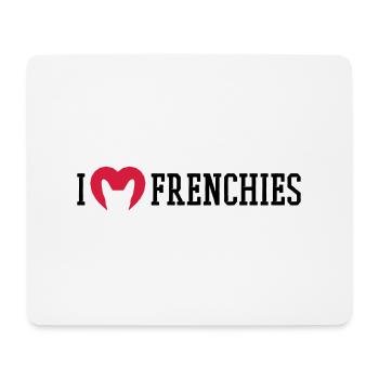 I love Frenchies - Mousepad (Querformat) - Weiß - Vorne