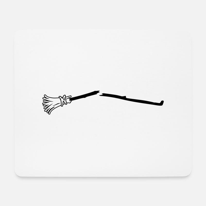 Besen gebrochen 1 - Mousepad (Querformat) - Weiß