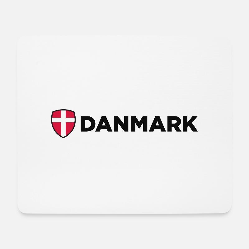 Drapeau national du Danemark - Tapis de souris (format paysage) - blanc