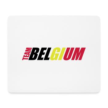 Team Belgium Belgien Text Flagge Cool Fußball Fan - Mousepad (Querformat) - Weiß - Vorne