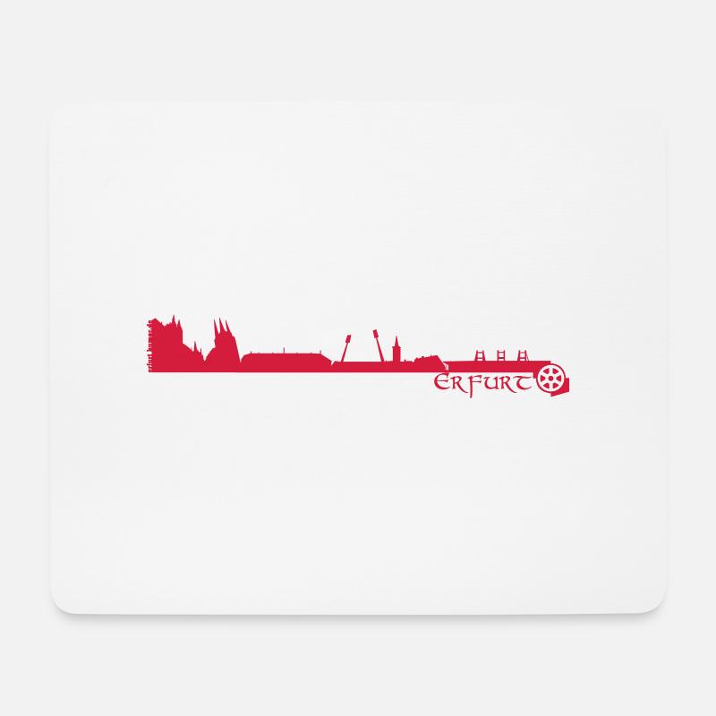 Erfurt Skyline - Mousepad (Querformat) - Weiß