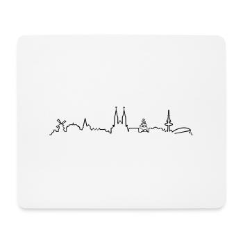 Skyline Bremen Silhouette - Mousepad (Querformat) - Weiß - Vorne