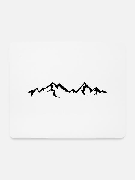 Hohe Schöne Berge Mit Schatten - Mousepad (Querformat) - Weiß