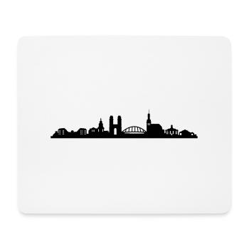 Skyline Saarbrücken Silhouette - Mousepad (Querformat) - Weiß - Vorne