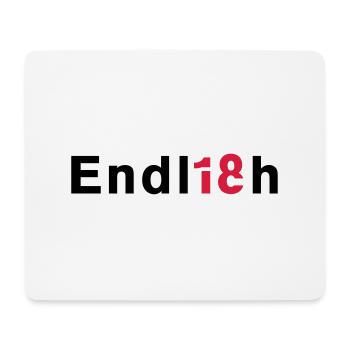 Endlich 18 - Mousepad (Querformat) - Weiß - Vorne