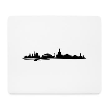 Skyline Dresden - Mousepad (Querformat) - Weiß - Vorne