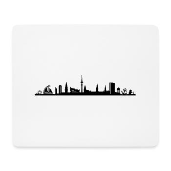 Skyline Hamburg Strand - Mousepad (Querformat) - Weiß - Vorne