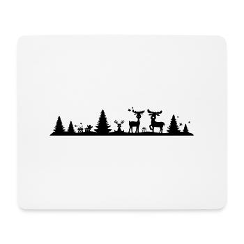 Weihnachten - Elche Wald - Mousepad (Querformat) - Weiß - Vorne